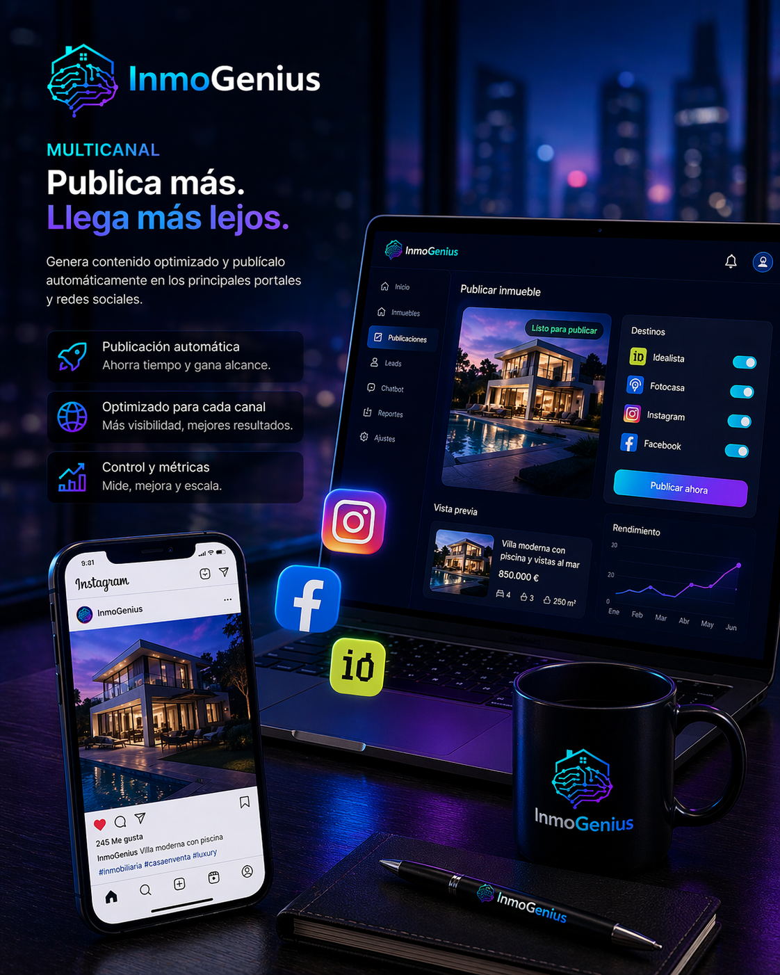 InmoGenius Multicanal — Publicación automática en portales y redes sociales